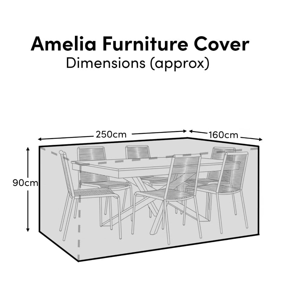 Outlet - Rectangular Rain Cover 250x160x90cm - Amelia 6 Seater with Wren or Ryder Chairs - Aspen 4-6 Seater - Oakley 4-6 Seater