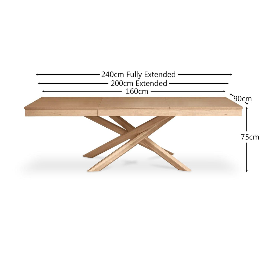 Outlet - Amelia Pale Oak Wood Extendable Dining Table