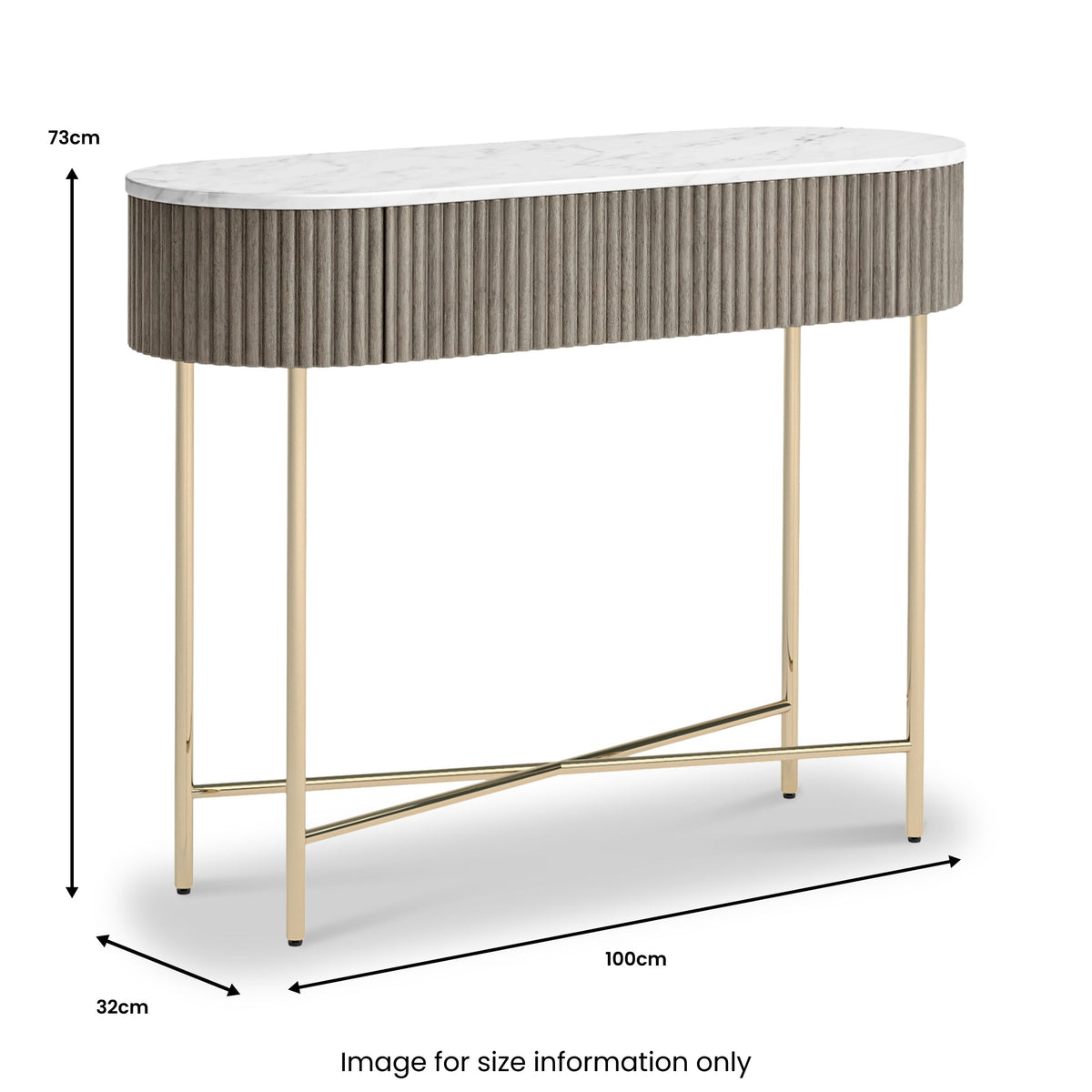 Amelie Grey Fluted Console Table