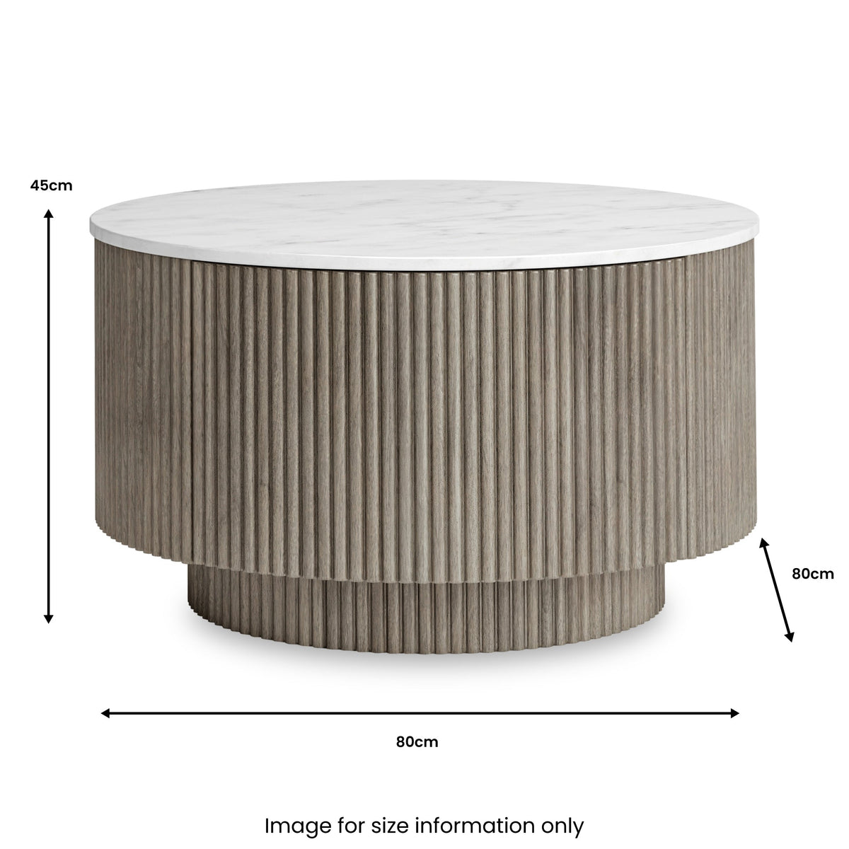 Amelie Grey Fluted Round Coffee Table