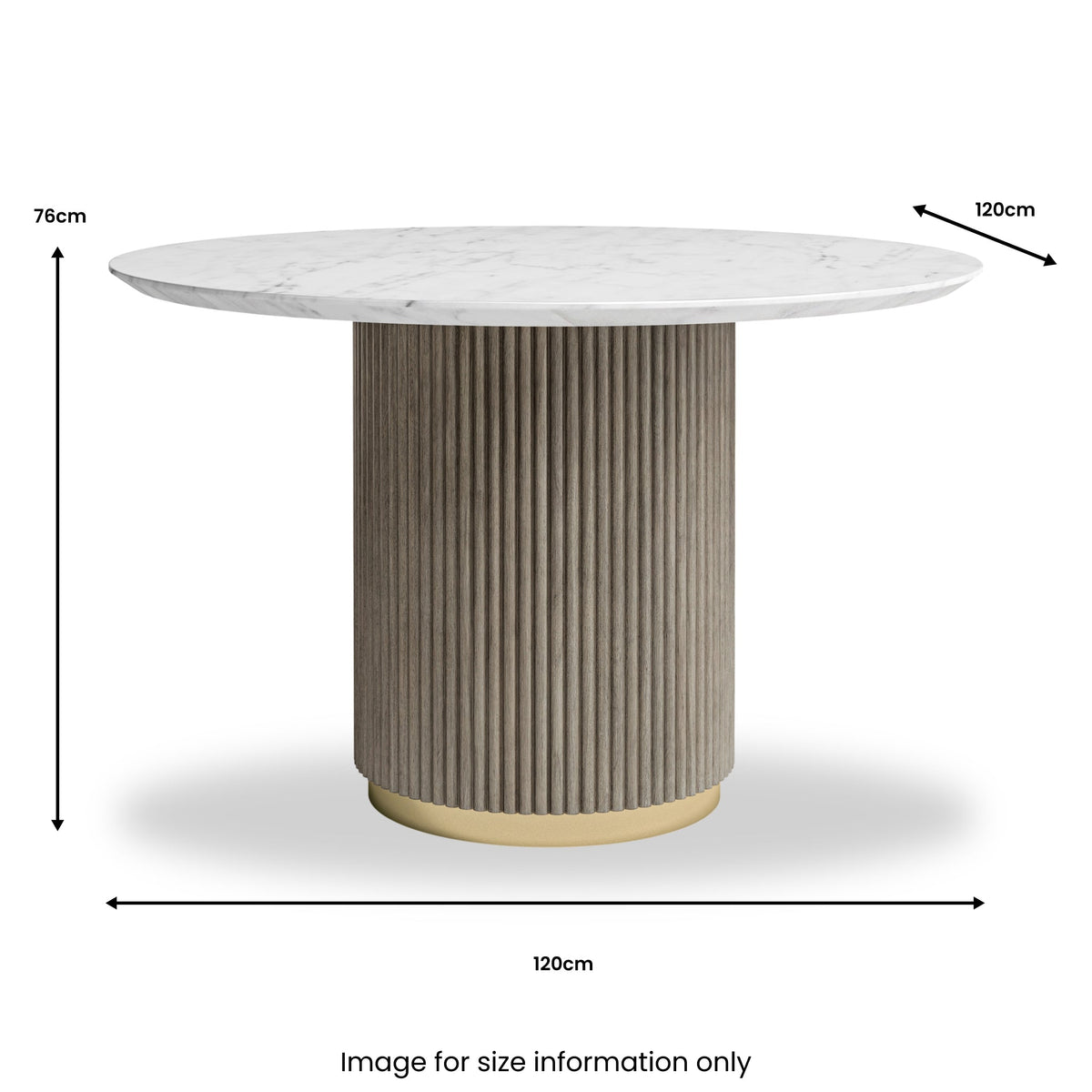 Amelie Grey 120cm Fluted Round Dining Table