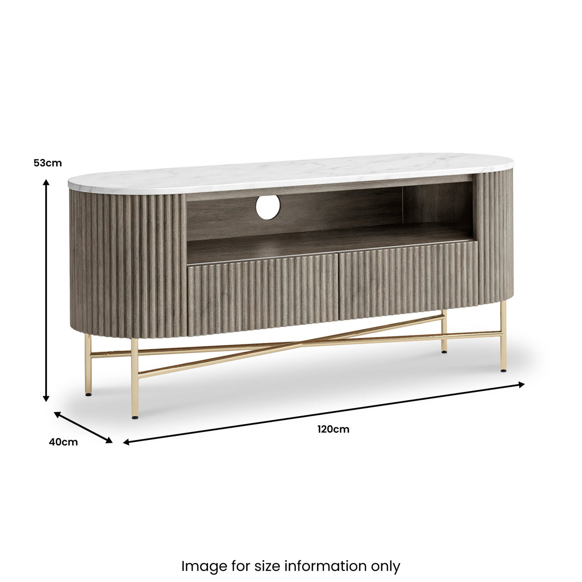 Amelie Grey Fluted TV Unit