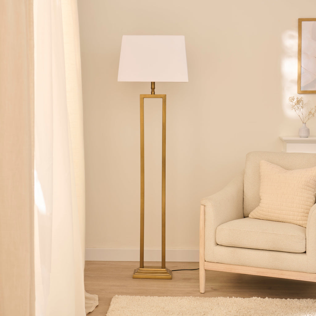 Outlet - Ashurst White Rectangular Lamp Shade White - 46cm