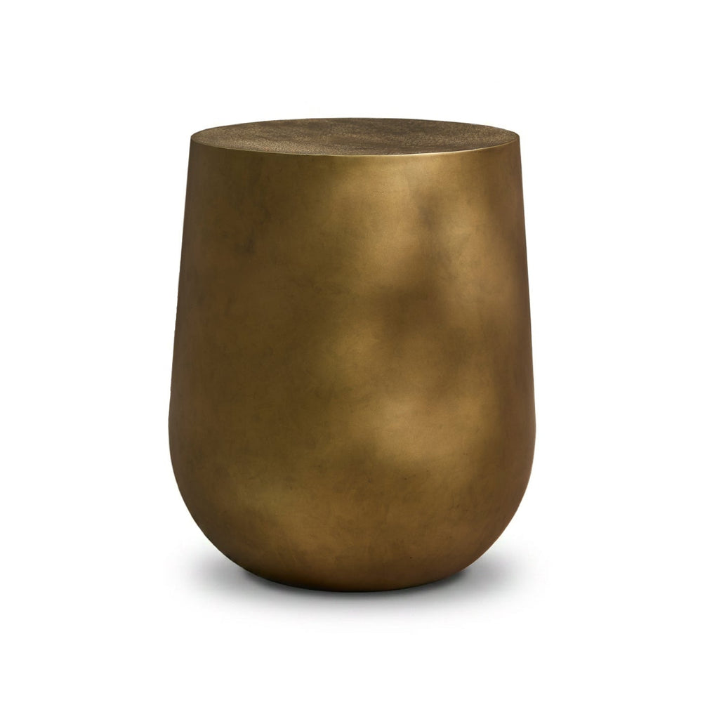 Astra 41cm Round Metal Side Table - Antique Brass