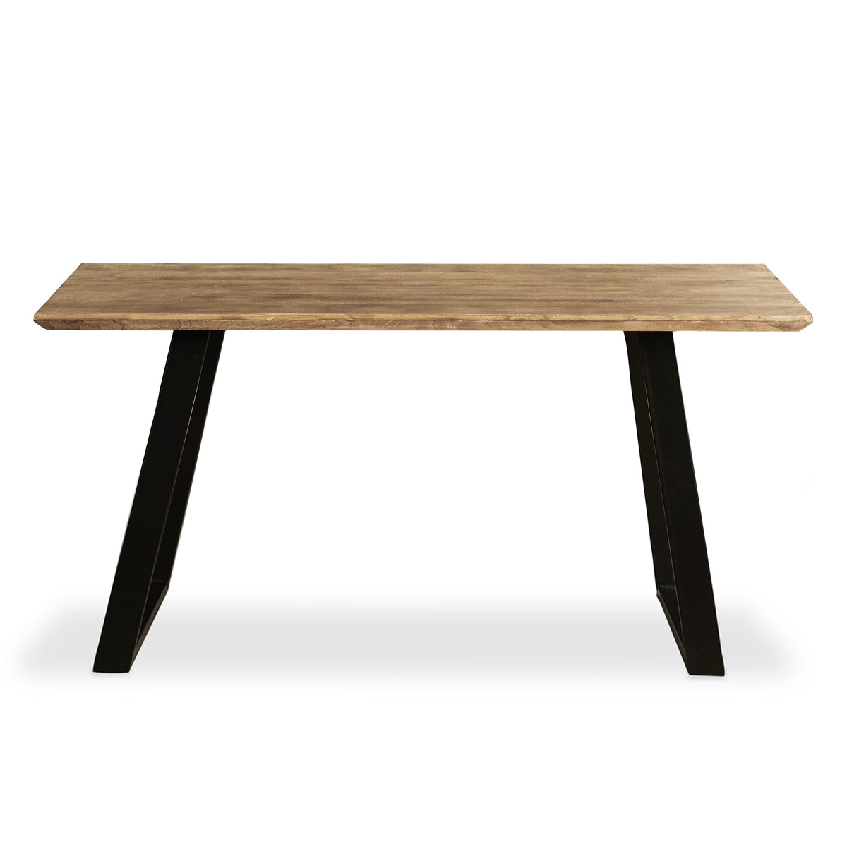 Atlas Chalked Mango Wood Dining Table Set -  6 Seater - Freya Sand Dining Chairs - Black Oak Legs
