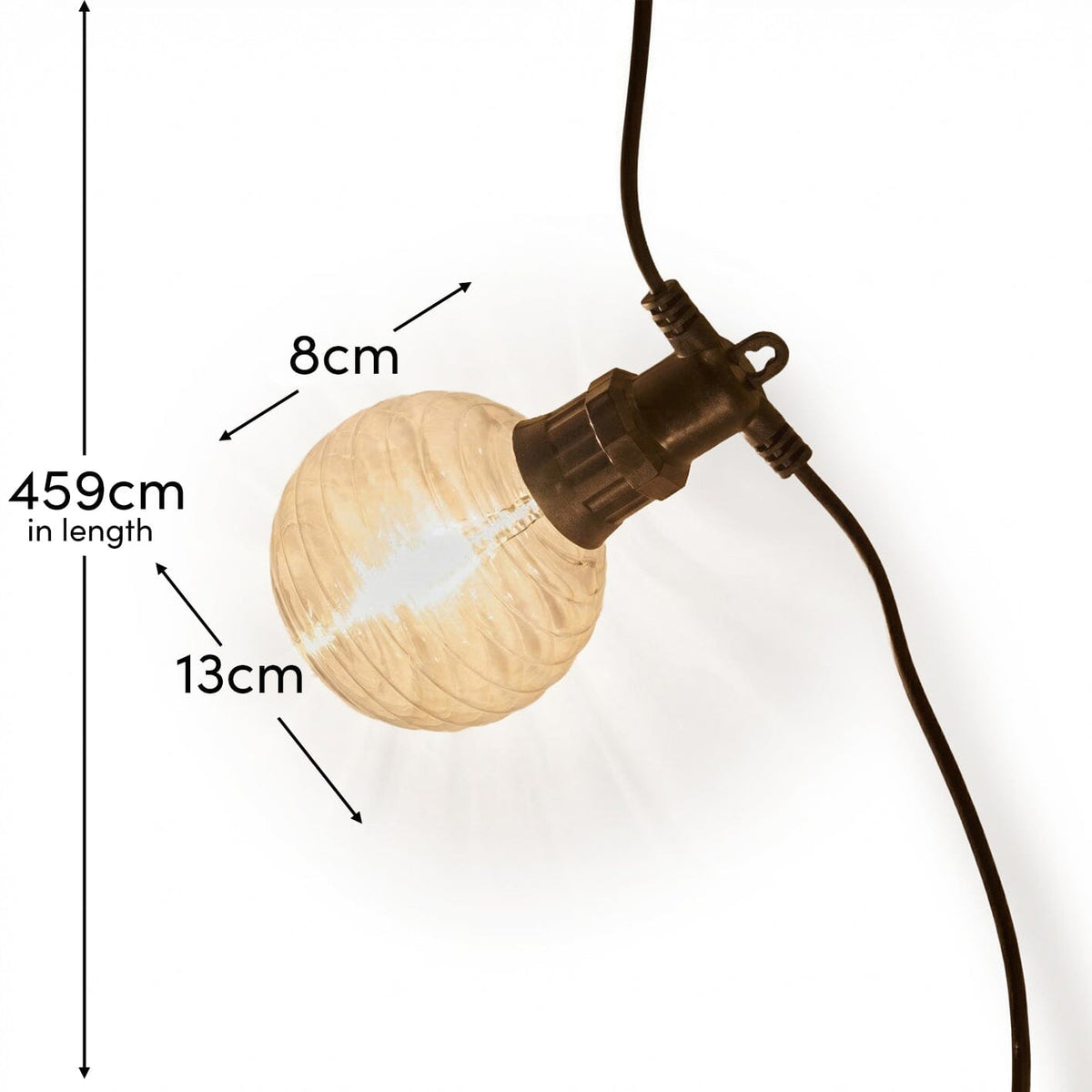 Carnaby 10 Bulb Garden String Lights - Extendable - Beehive Bulb