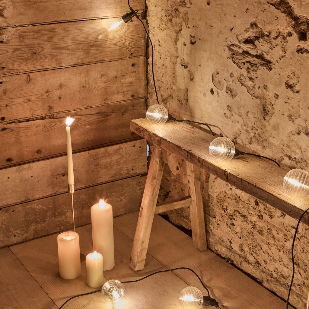 Carnaby 10 Bulb Garden String Lights - Extendable - Beehive Bulb