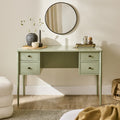 Aubrey Pistachio Green Dressing Table with Drawers