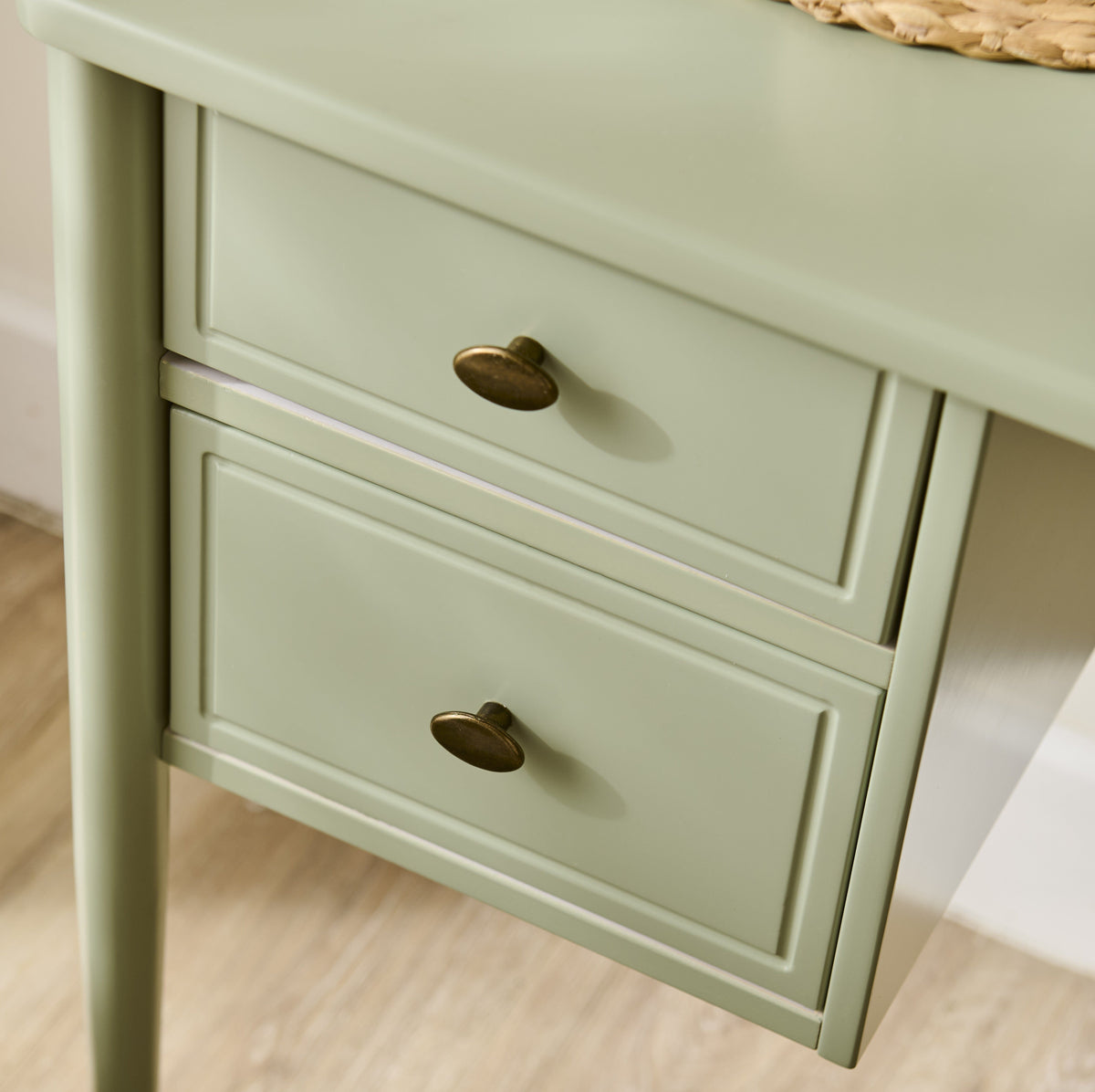 Aubrey Pistachio Green Dressing Table with Drawers