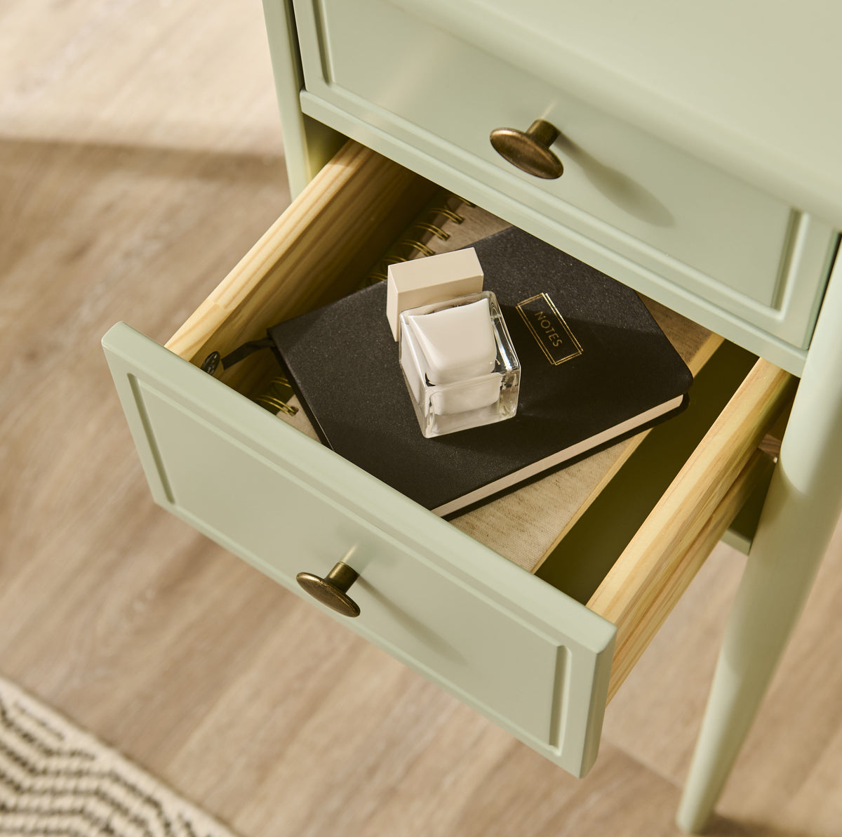Aubrey Pistachio Green Dressing Table with Drawers