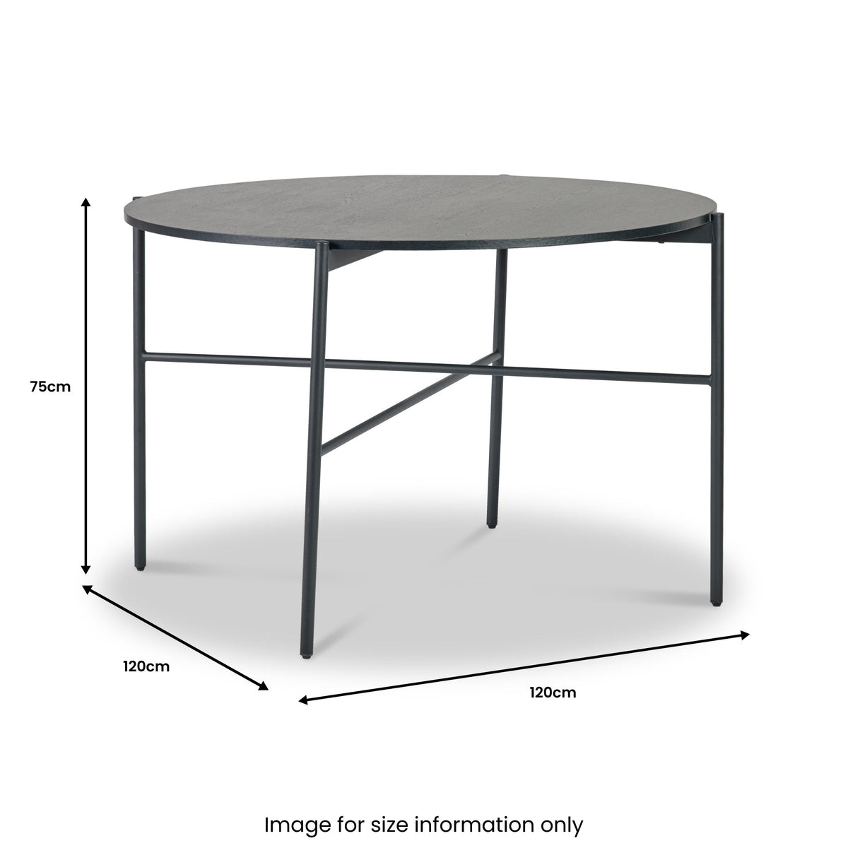 Austin 120cm Black Dining Table