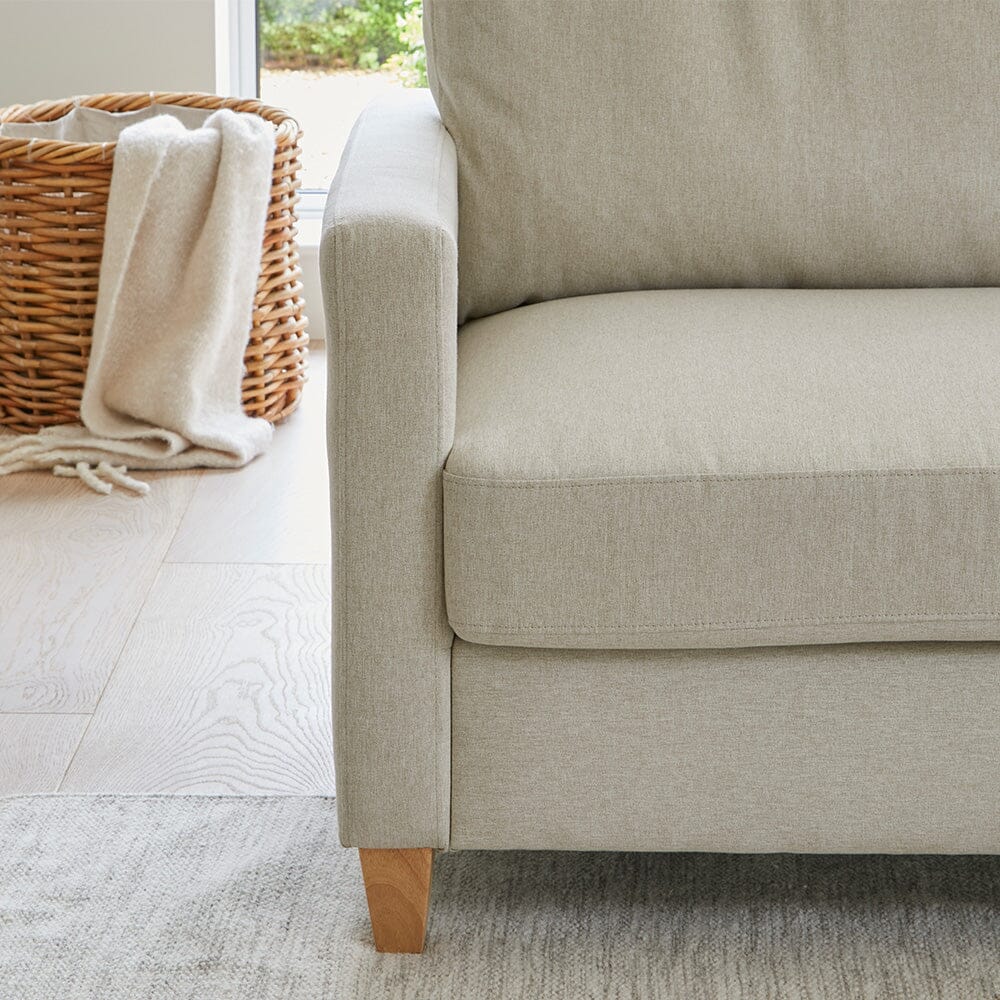 Ava  Large Chaise Corner Sofa - Left Hand - Sand with Pale Oak Legs