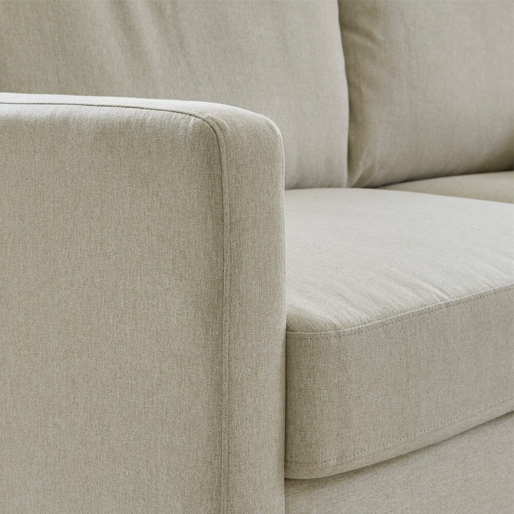 Ava  Large Chaise Corner Sofa - Left Hand - Sand with Pale Oak Legs