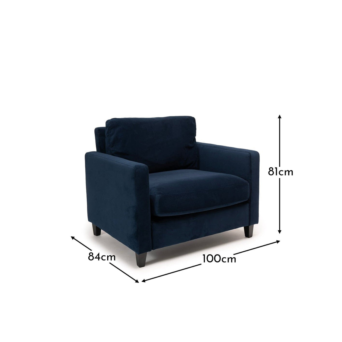 Ava Ink Armchair - Black Oak Legs