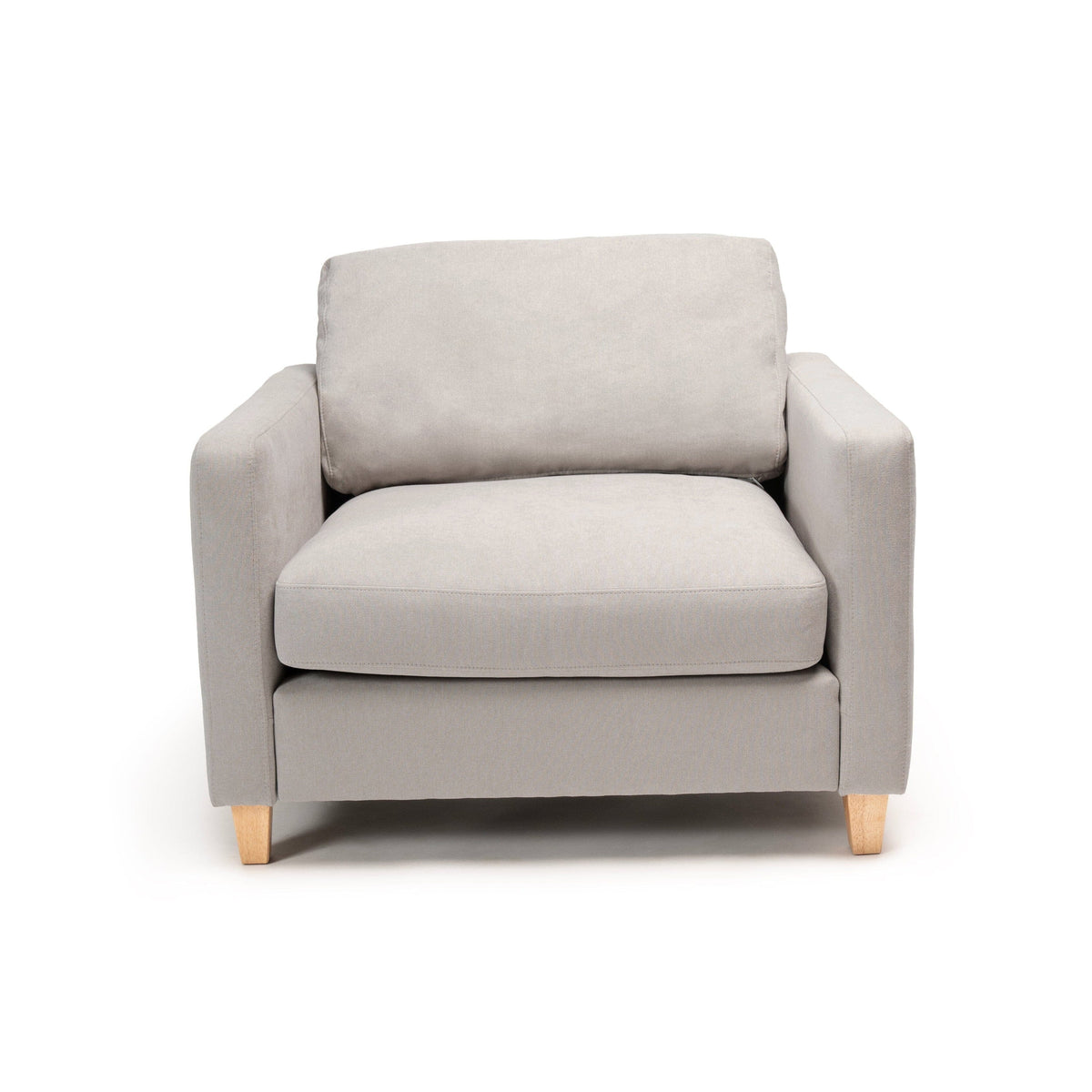 Ava Soft Beige Armchair - Pale Oak Legs
