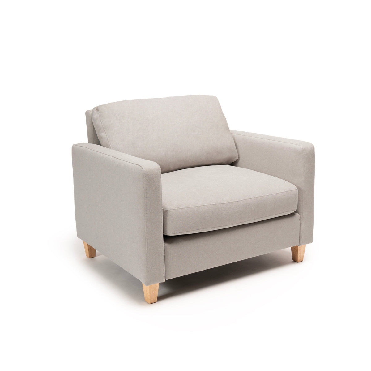 Ava Soft Beige Armchair - Pale Oak Legs