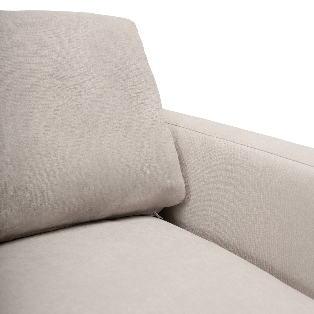 Ava Soft Beige Armchair - Pale Oak Legs