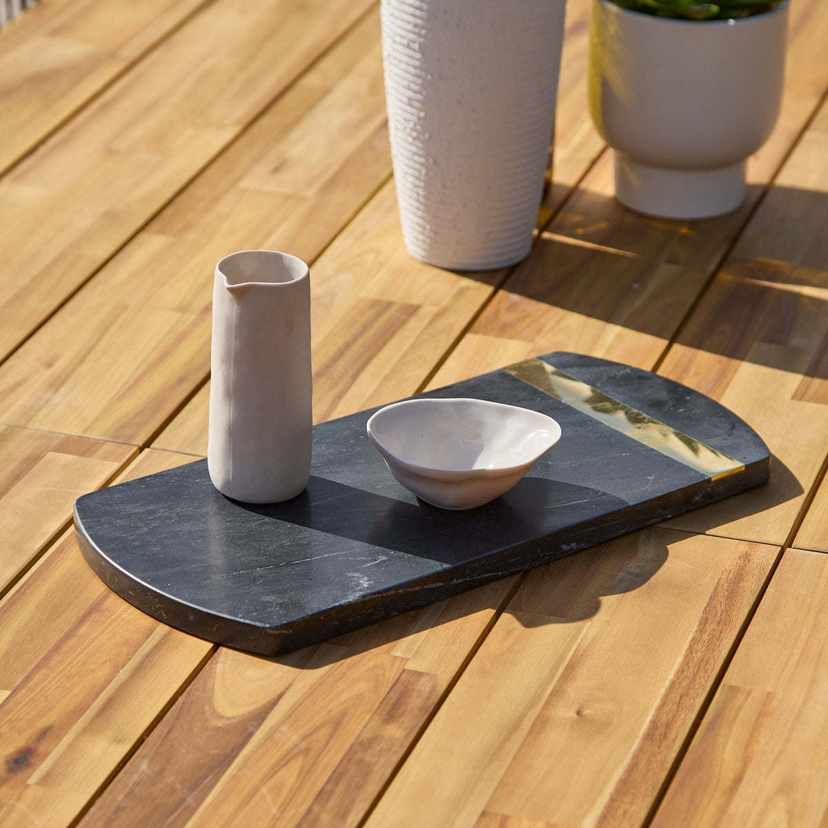 Grazeley 38x18cm  Marble Serving Board - Black