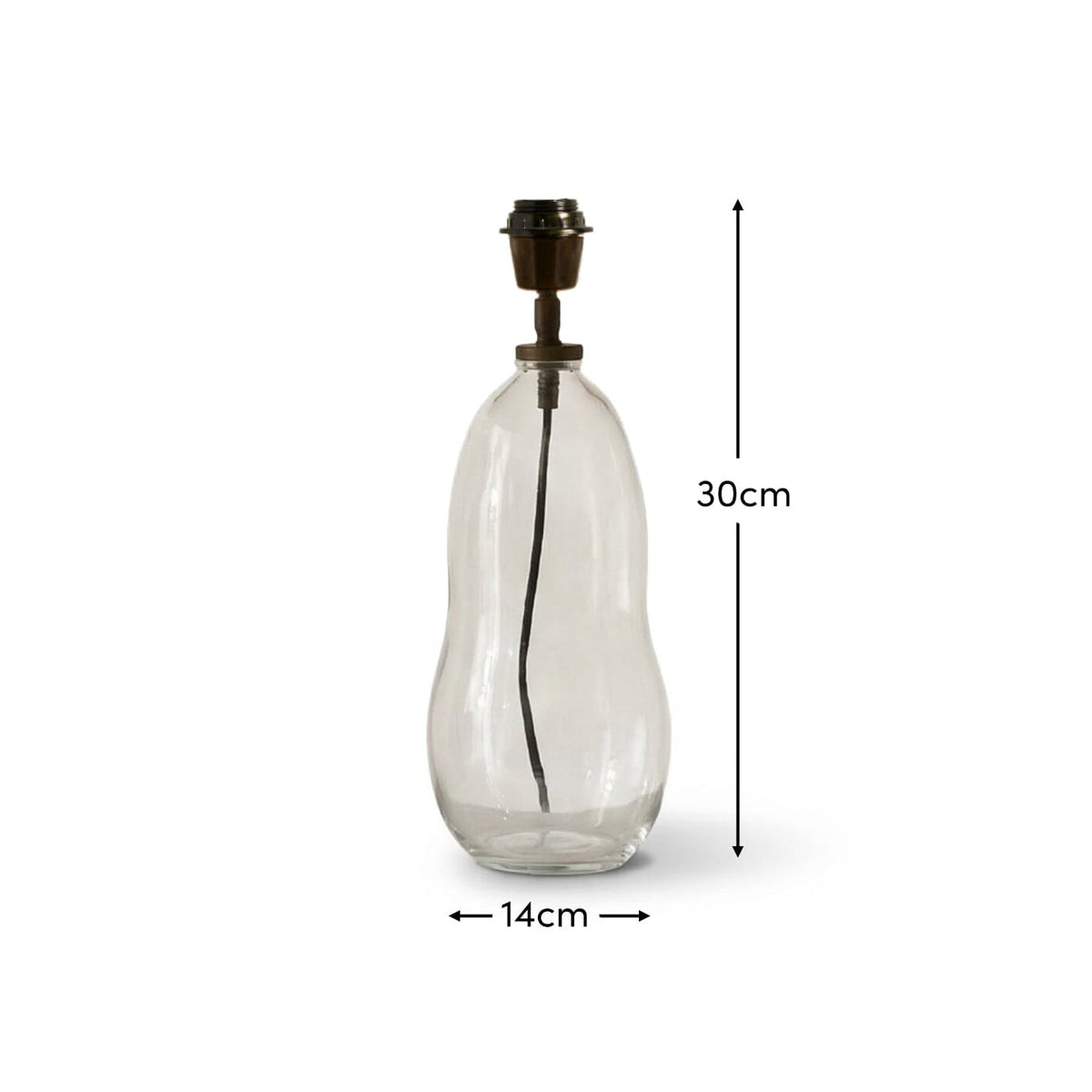 Breamore Clear Glass Wide Table Lamp Base - 30cm