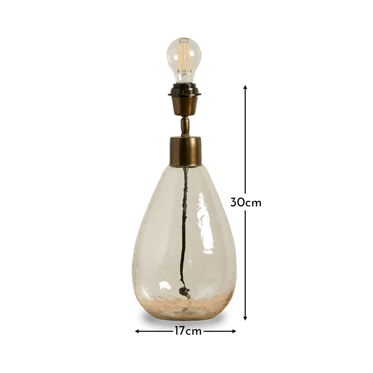 Breamore 30cm Lamp Base - Clear Glass
