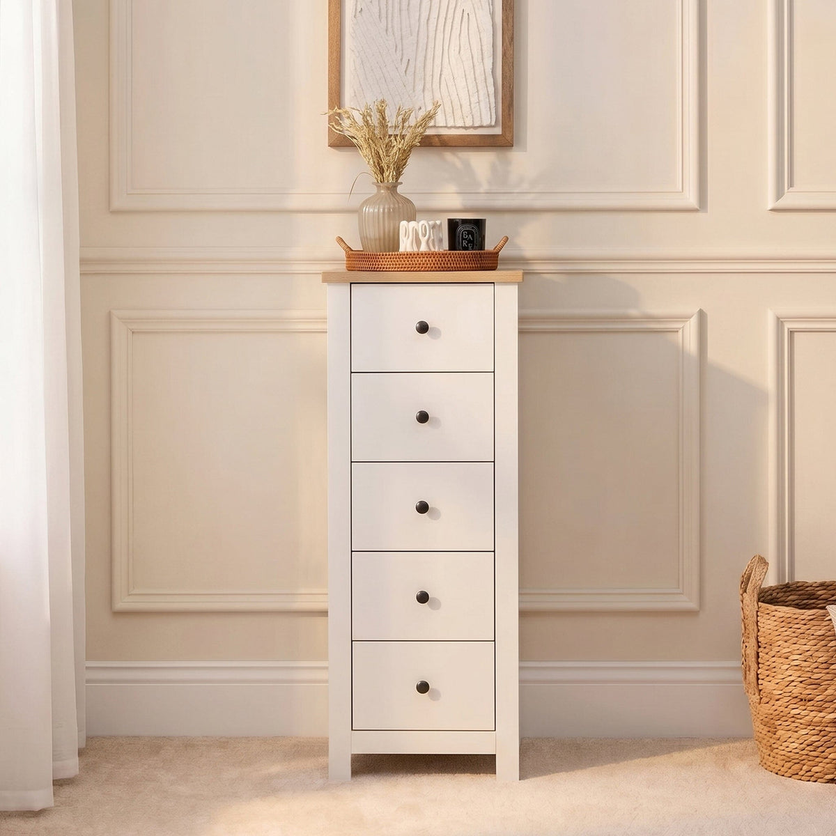 Bampton Wardrobe & Drawers Bedroom Set - Alabaster White