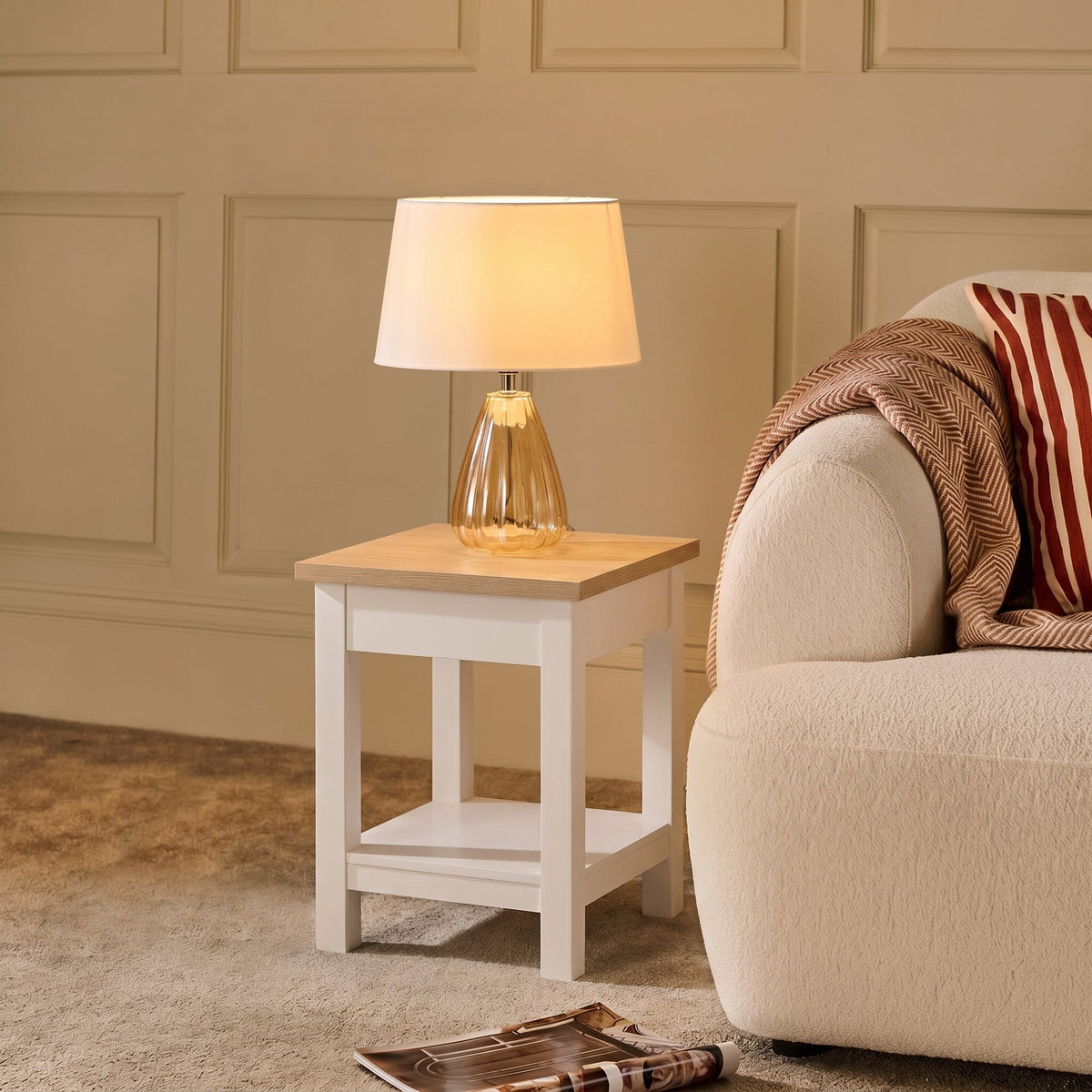 Bampton Alabaster White Side Table