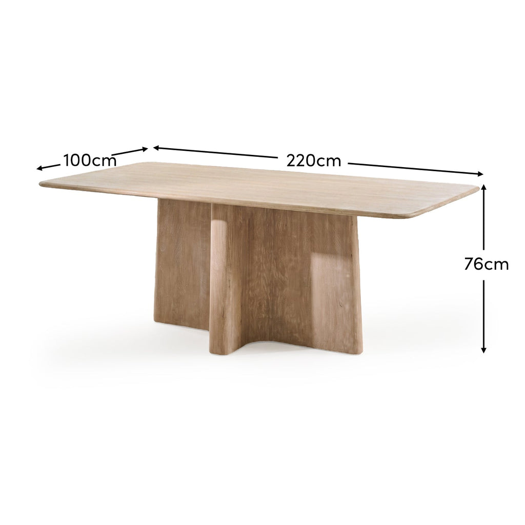 Bastian 220cm Limewash Dining Table