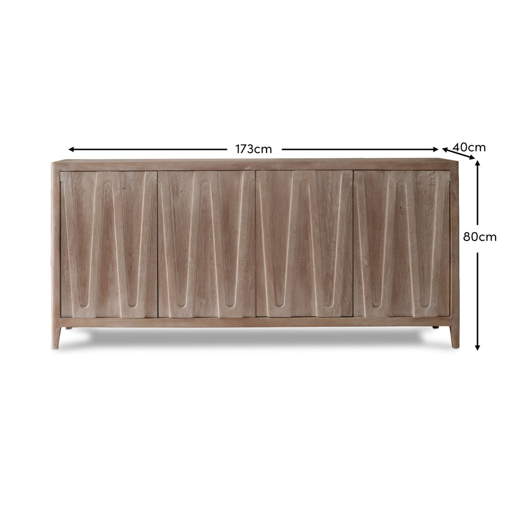 Bastian 4 Door Sideboard - Limewash