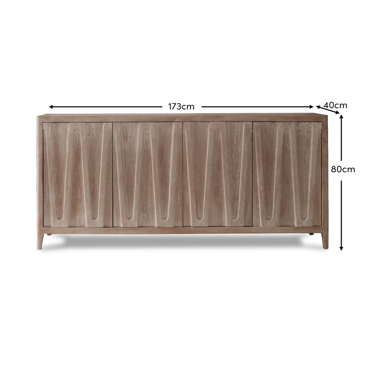 Bastian 4 Door Sideboard - Limewash