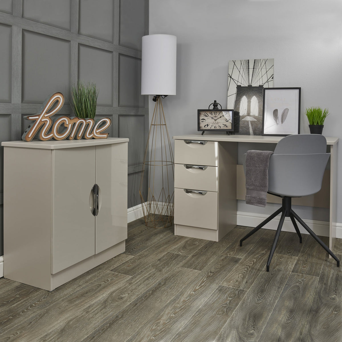 Beckett Gloss 3 Drawer Storage Desk