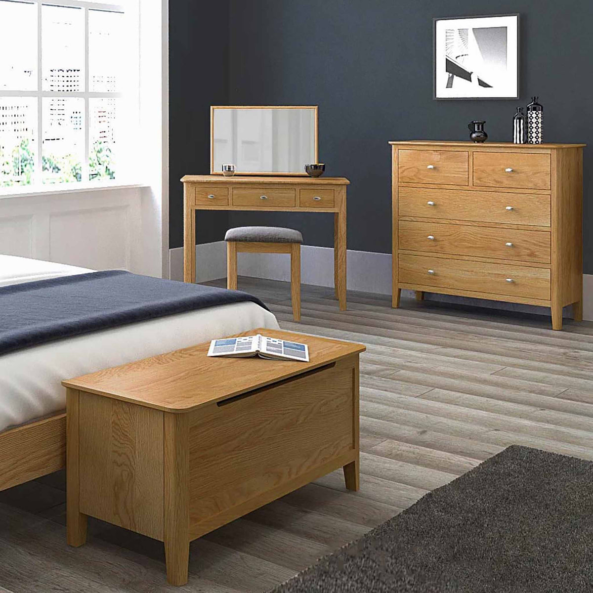 Alba Oak 2 Over 3 Drawer Chest