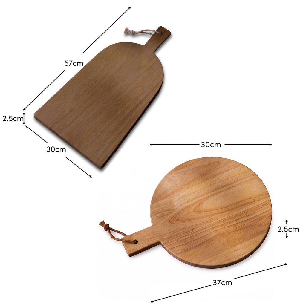 Beenham Wooden Serving Boards - Set of 2 - Almond Brown Mango Wood