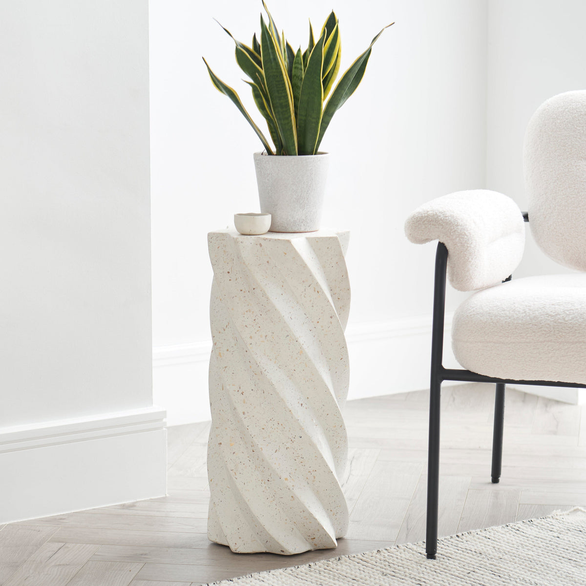 Bianca Pearl Terrazzo Concrete Side Table