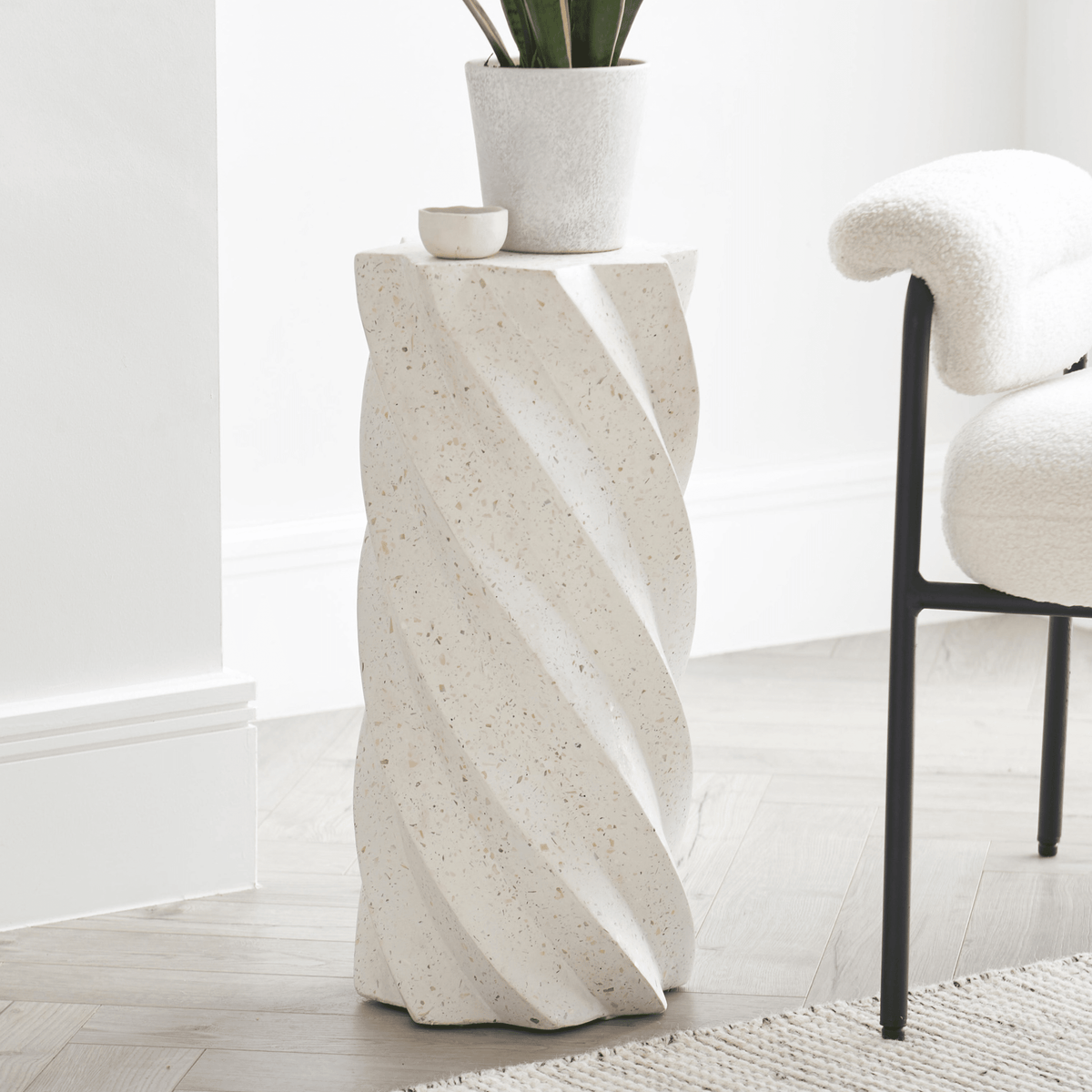 Bianca Pearl Terrazzo Concrete Side Table