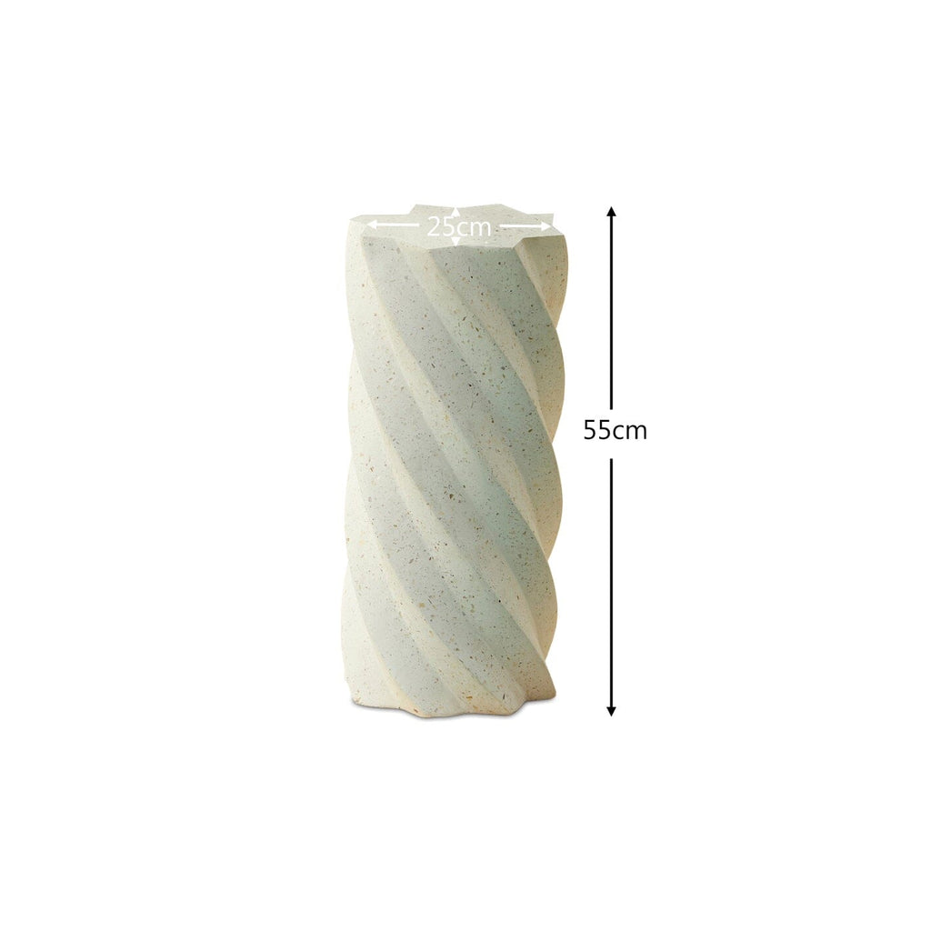 Bianca Concrete Garden Side Table - Pearl Terrazzo