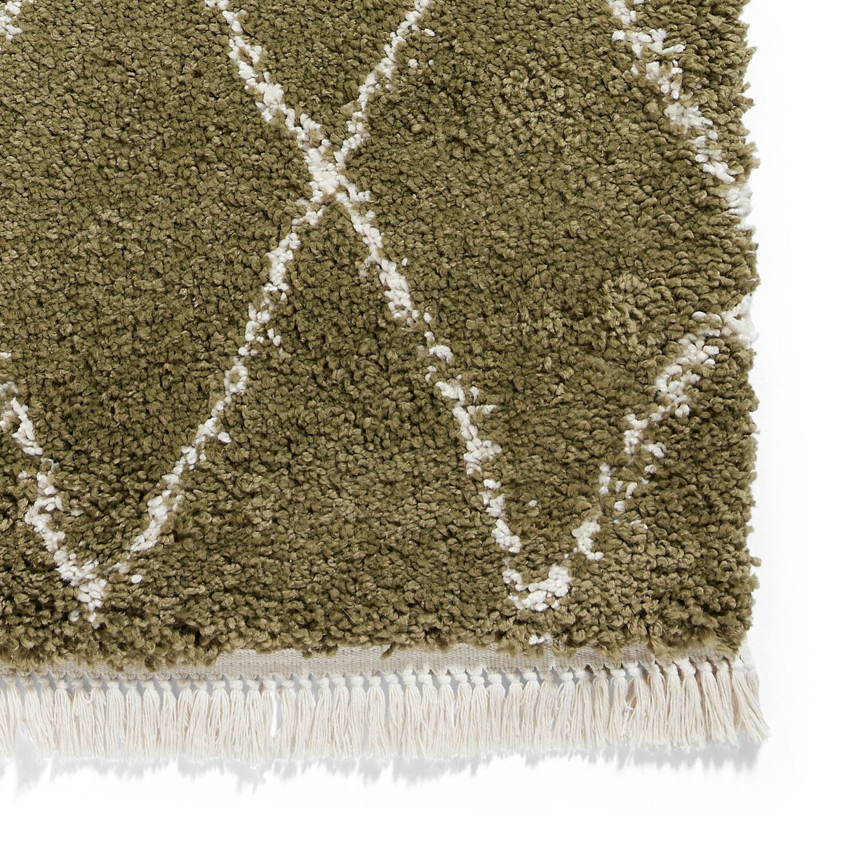 Edie Boho Diamond Shaggy Rug