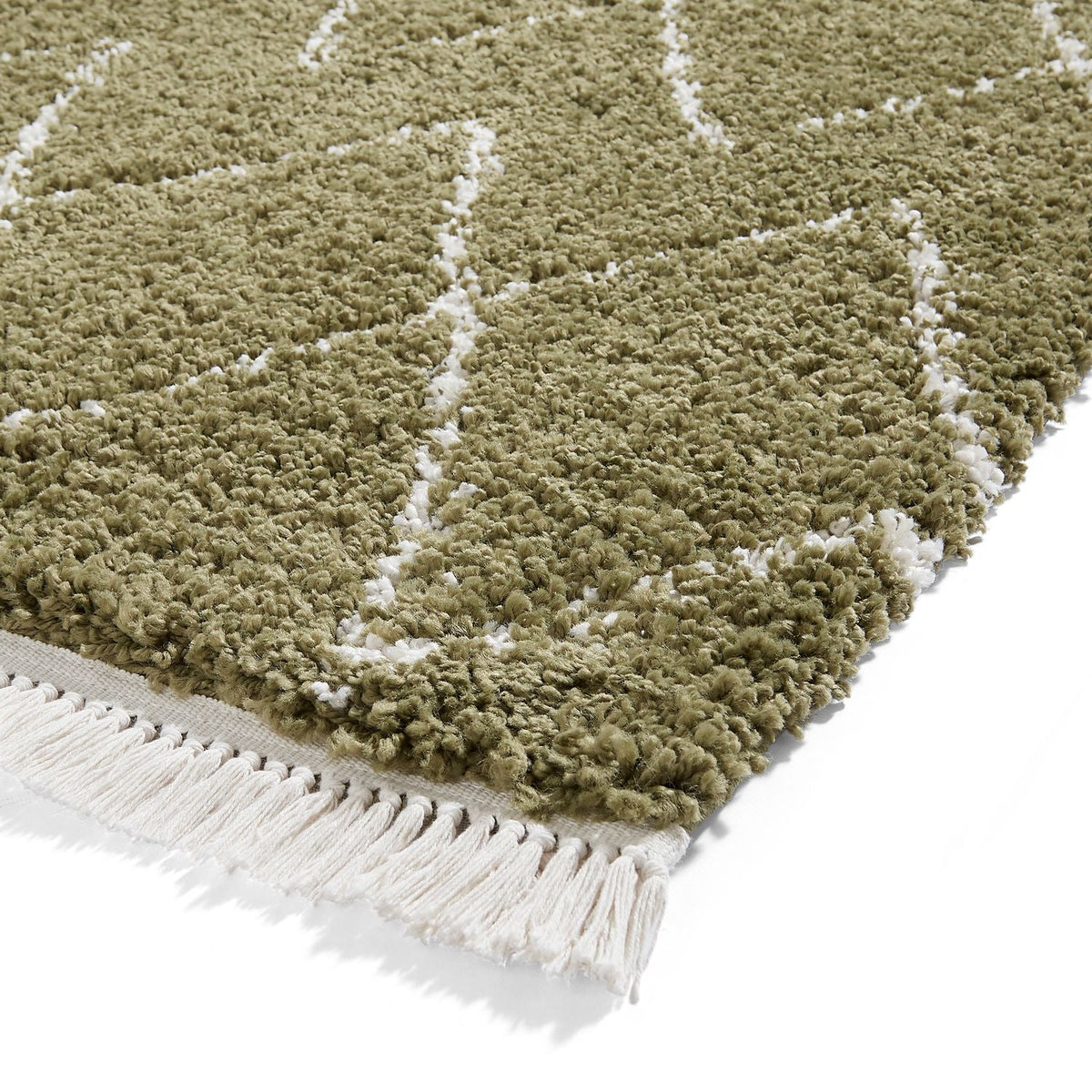 Edie Boho Diamond Shaggy Rug