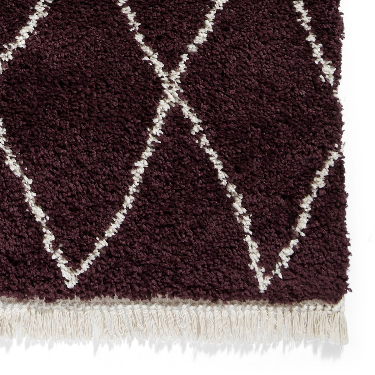 Edie Boho Diamond Shaggy Rug