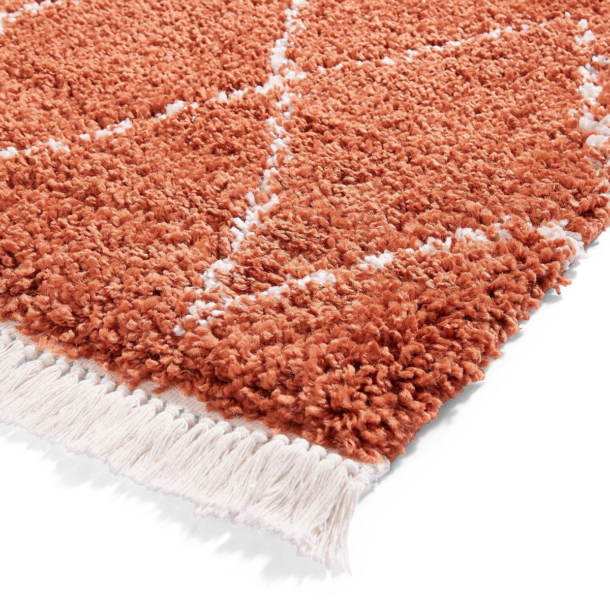 Edie Boho Diamond Shaggy Rug