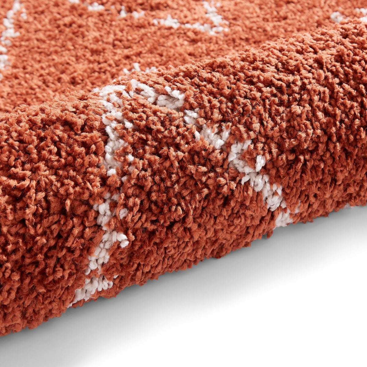 Edie Boho Diamond Shaggy Rug