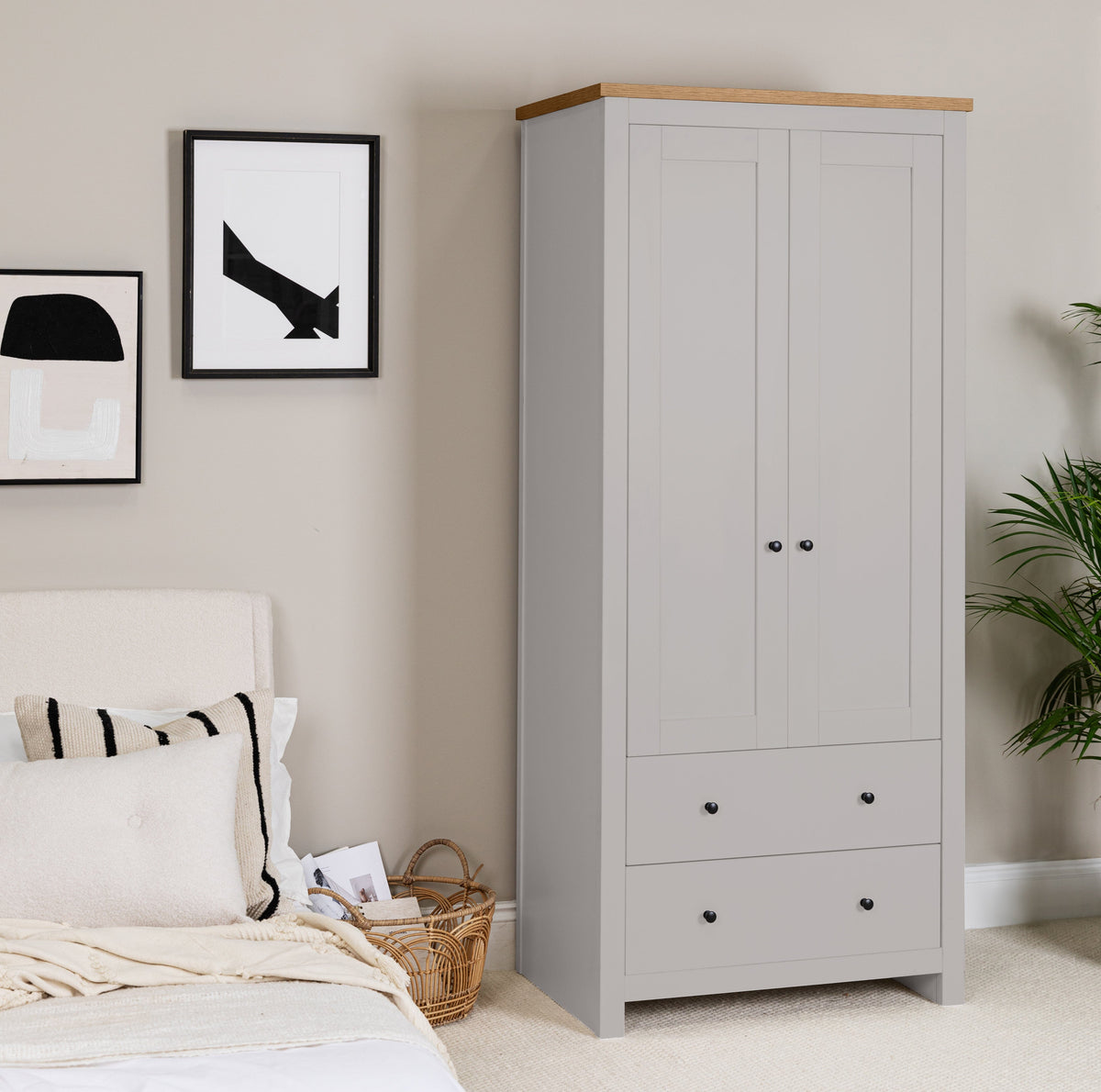 Outlet - Bampton Double Wardrobe - Grey