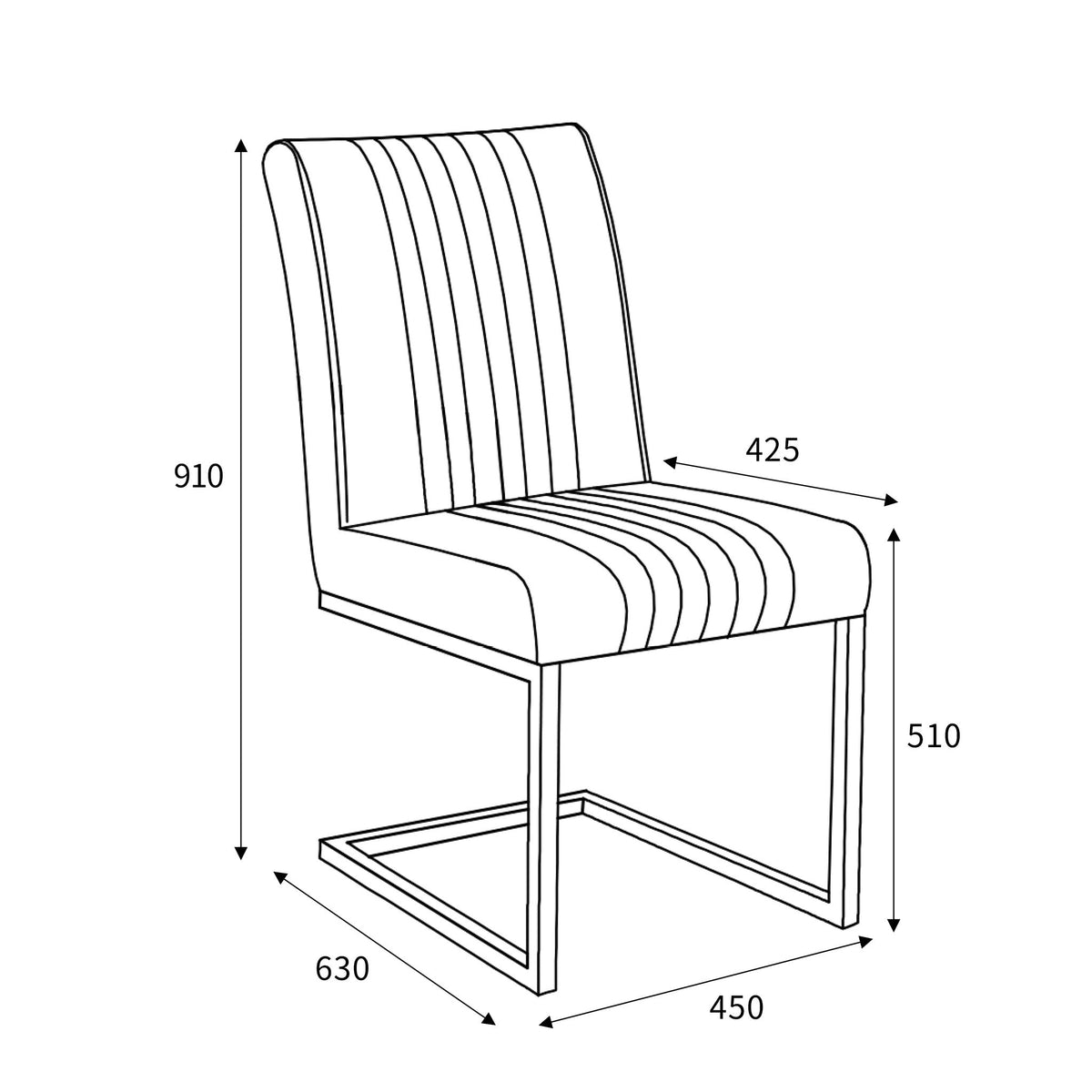 Branok Cantilever Grey Faux Leather Dining Chair