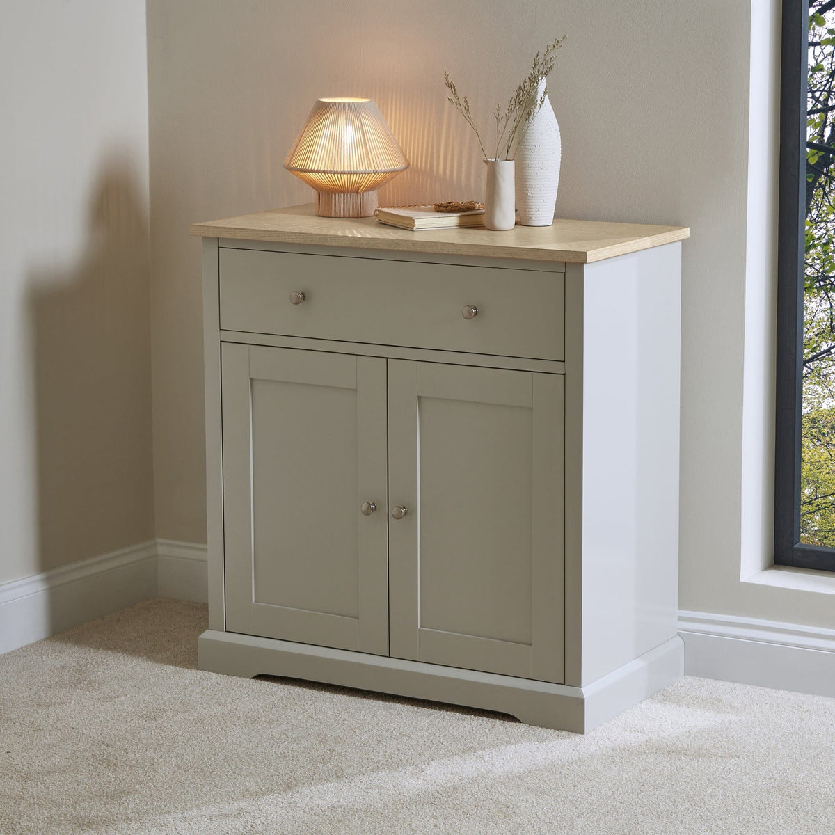 OUTLET - Chatsworth 2 Door Small Sideboard - Linen Grey