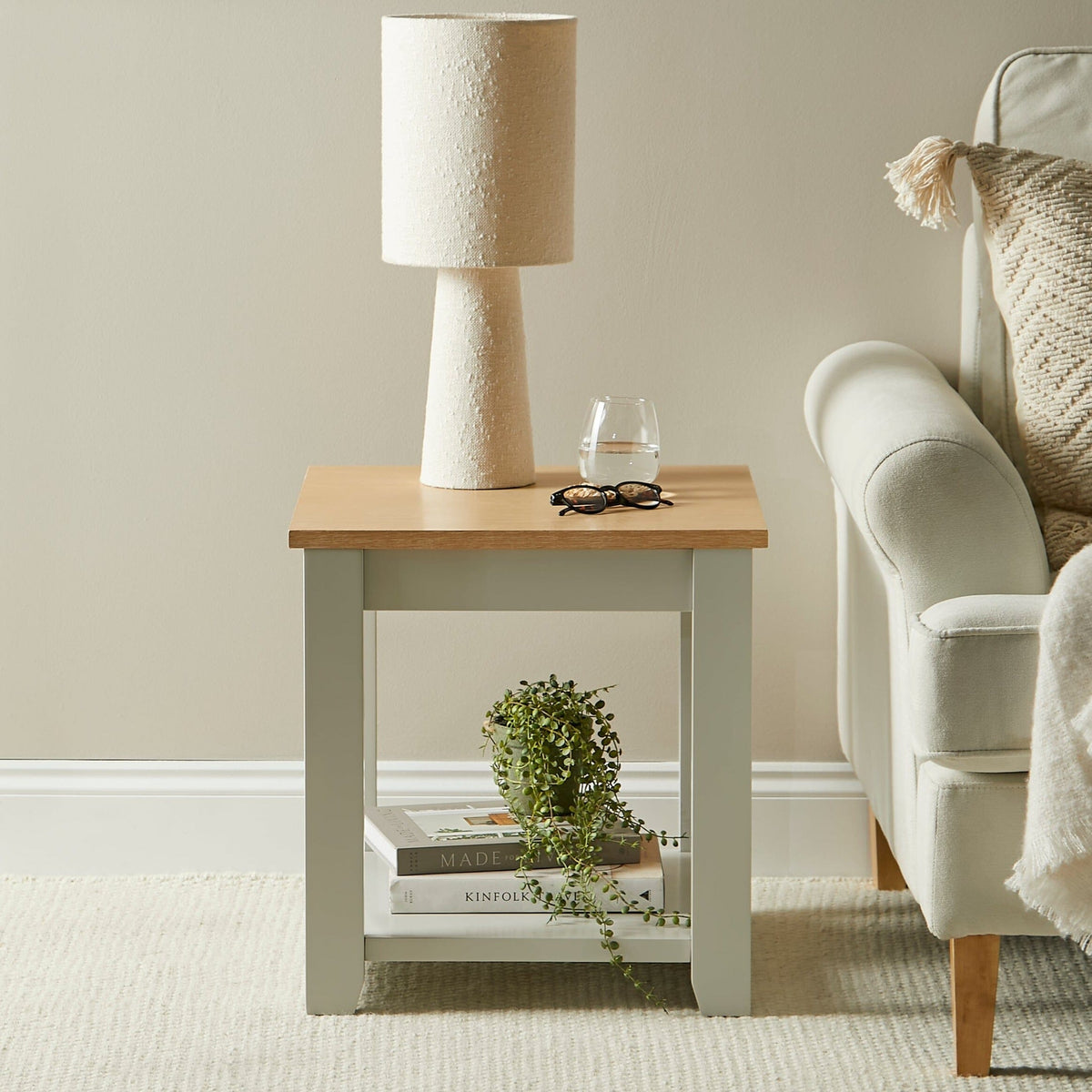 OUTLET - Chatsworth Linen Grey Side Table