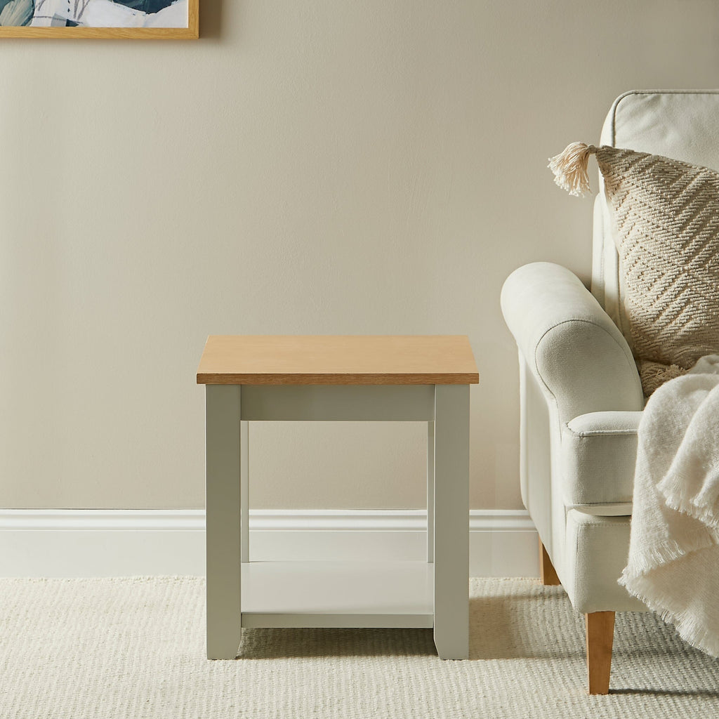 OUTLET - Chatsworth Linen Grey Side Table