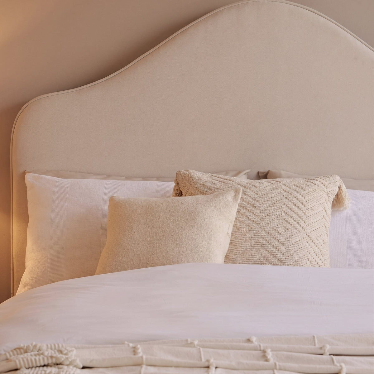 Odette King Size Ottoman Bed - Ivory
