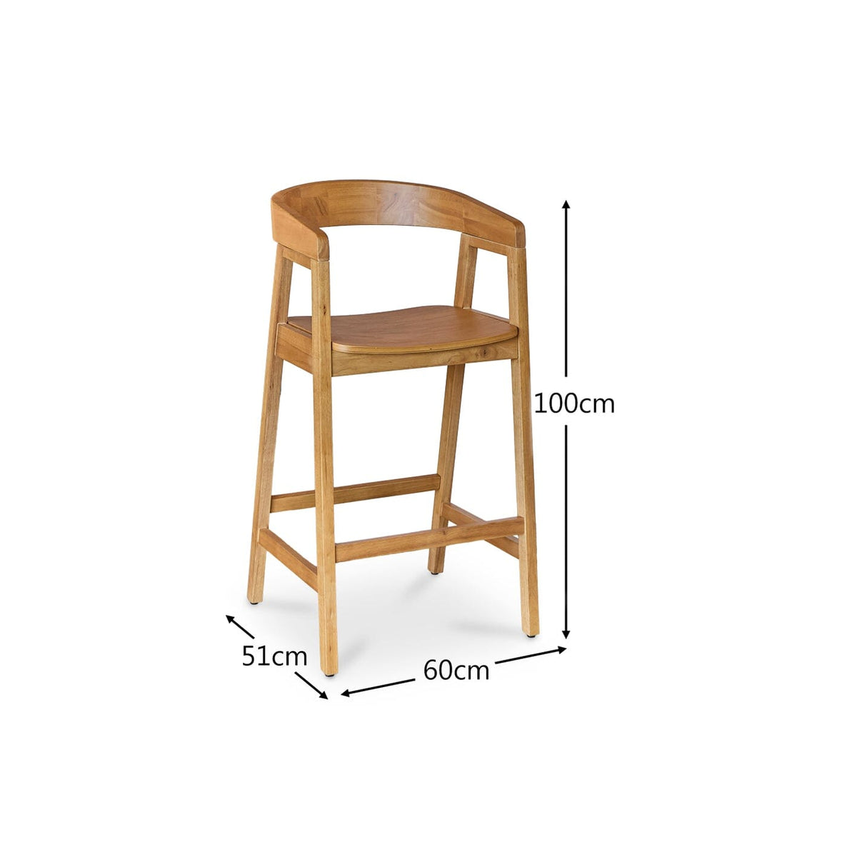 OUTLET - Ella Classic Oak Bar Stool
