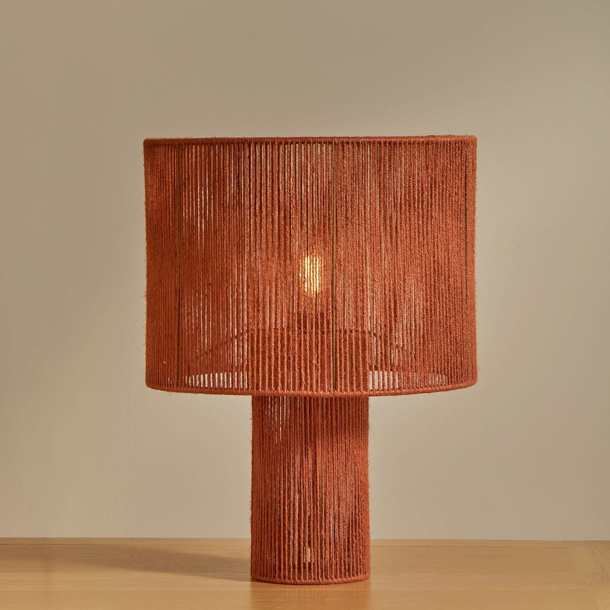 Outlet - Sirana Large Burnt Orange Jute Table Lamp