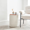 Outlet - Carlotta Pearl Terrazzo Round Concrete Side Table