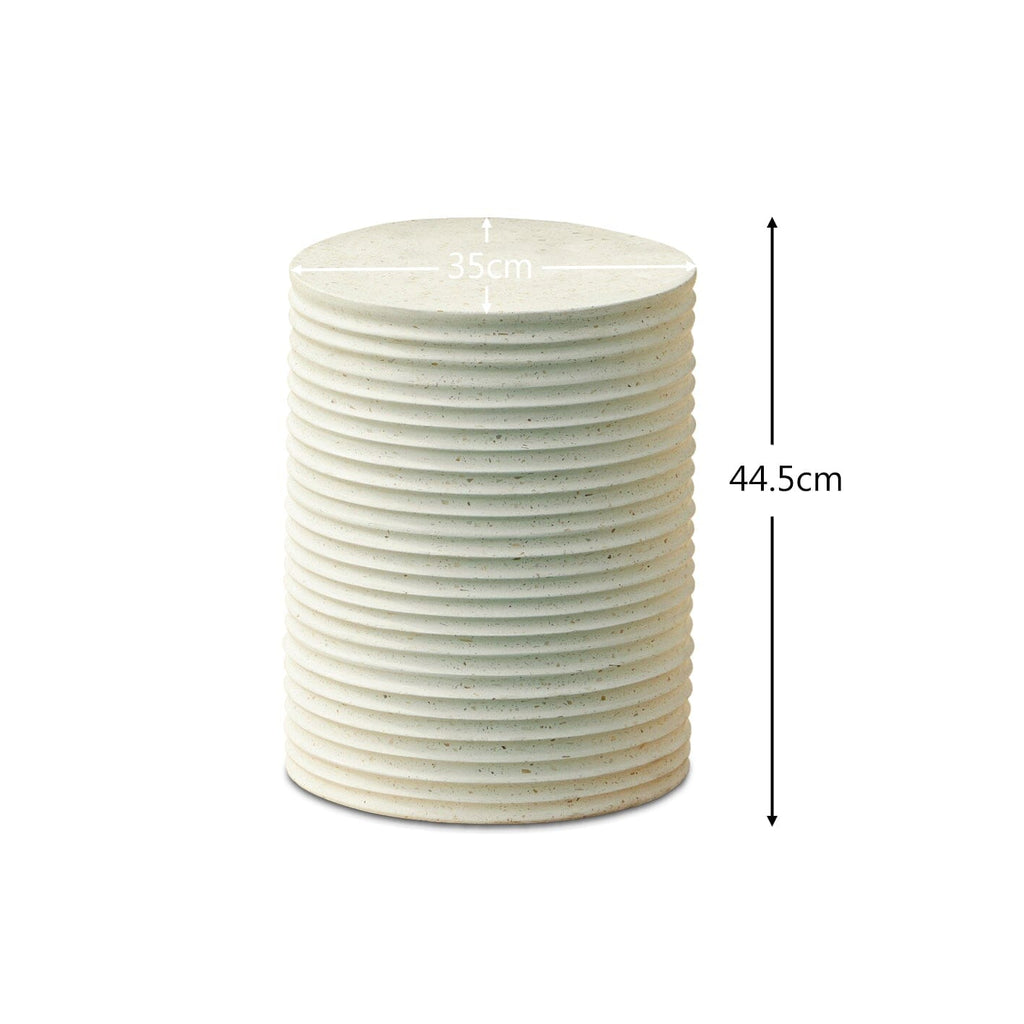Outlet - Carlotta Pearl Terrazzo Round Concrete Side Table